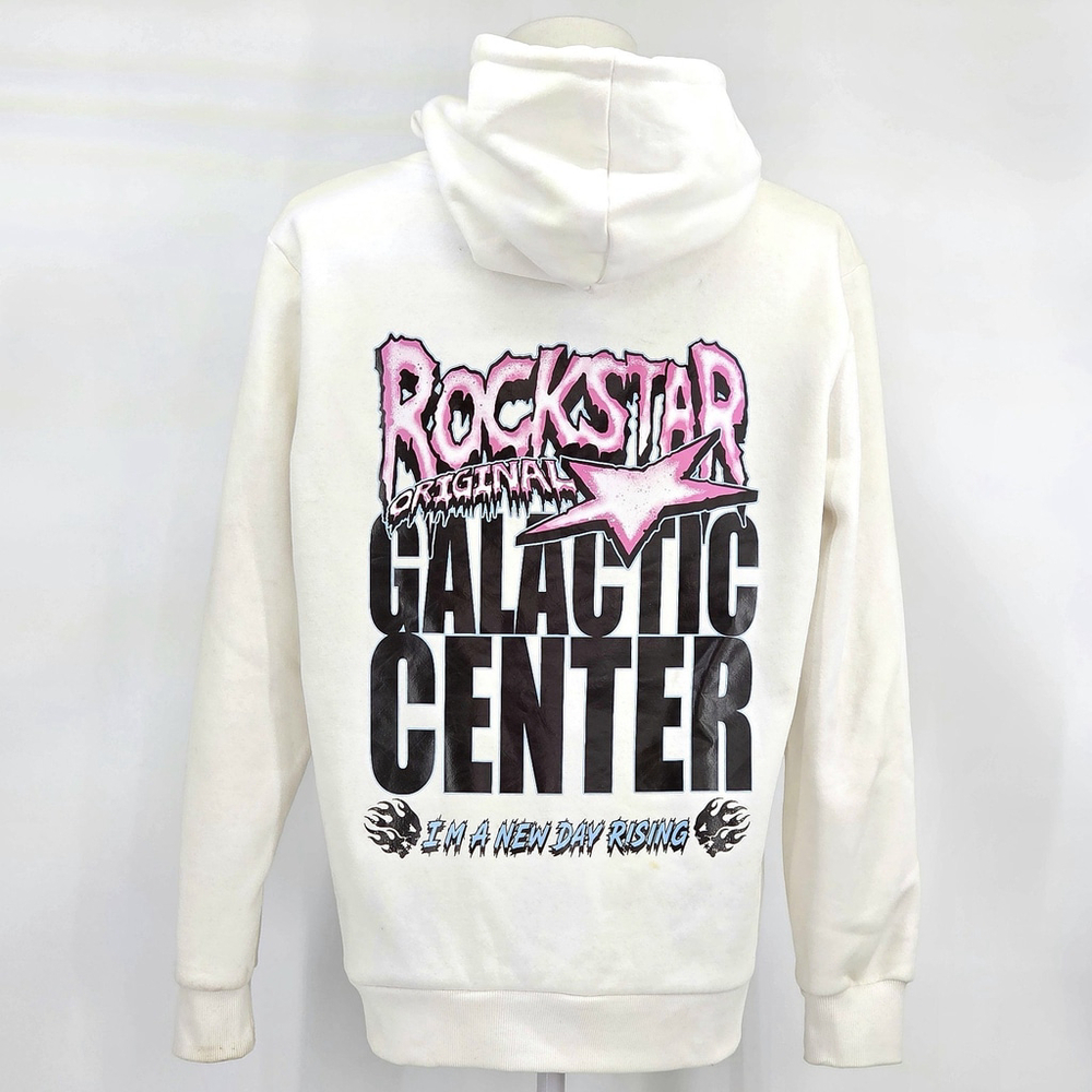 Rockstar Original Skull Hoodie Men L Y2K Pink Graphic Streetwear - Picture 3 of 16